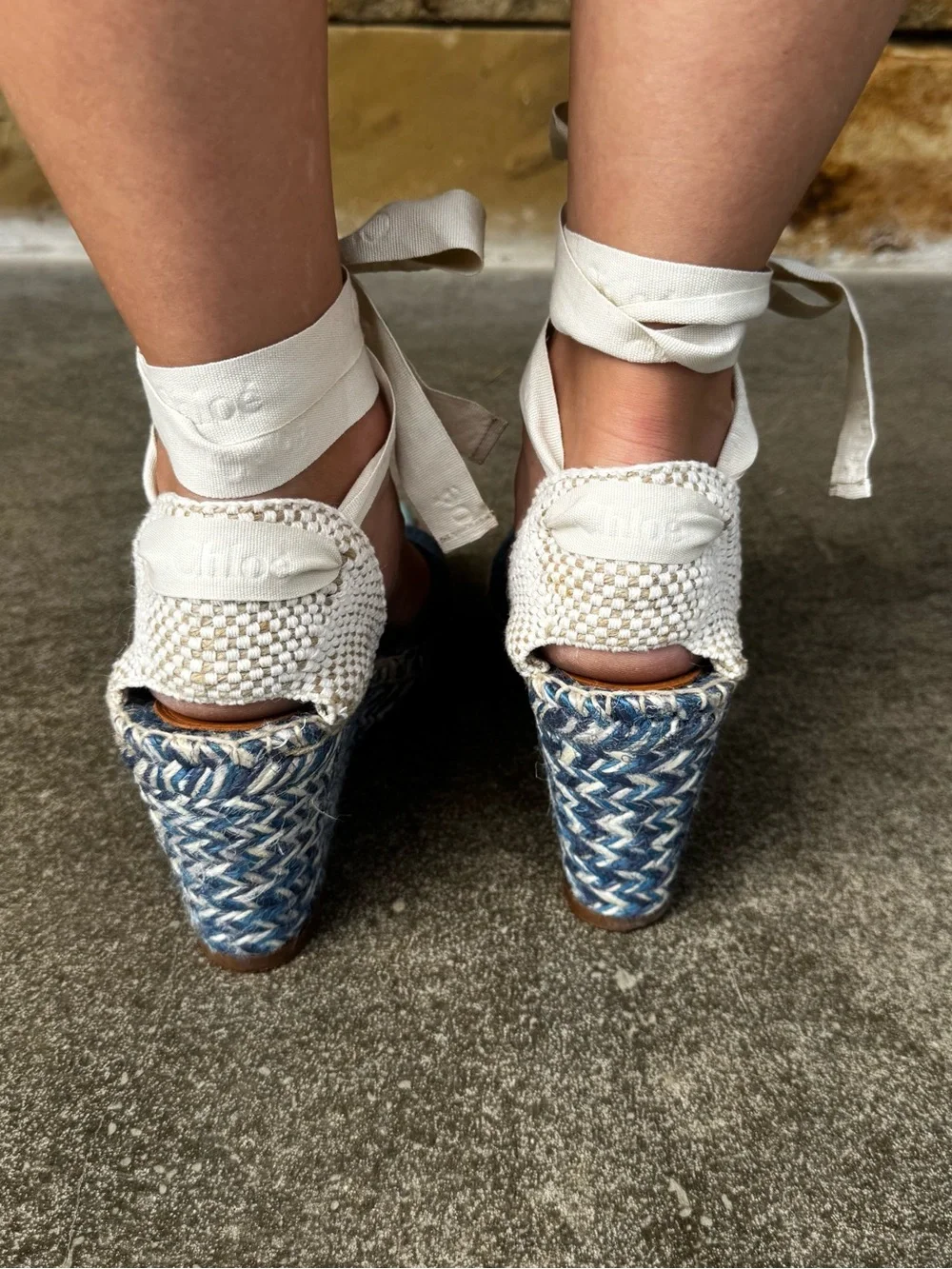 Chloe Pia ankle-wrap wedge espadrilles